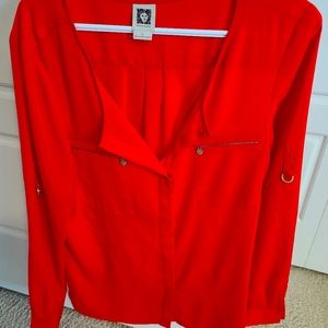 Red Anne Klein blouse